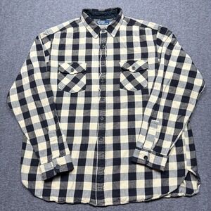 Polo Ralph Lauren Shirt Jacket Mens XXL Blue Buffalo Plaid Check Flannel Button
